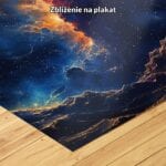 niebieski pomarańczowy fioletowy częściowo abstrakcyjny obraz na ścianę do gabinetu