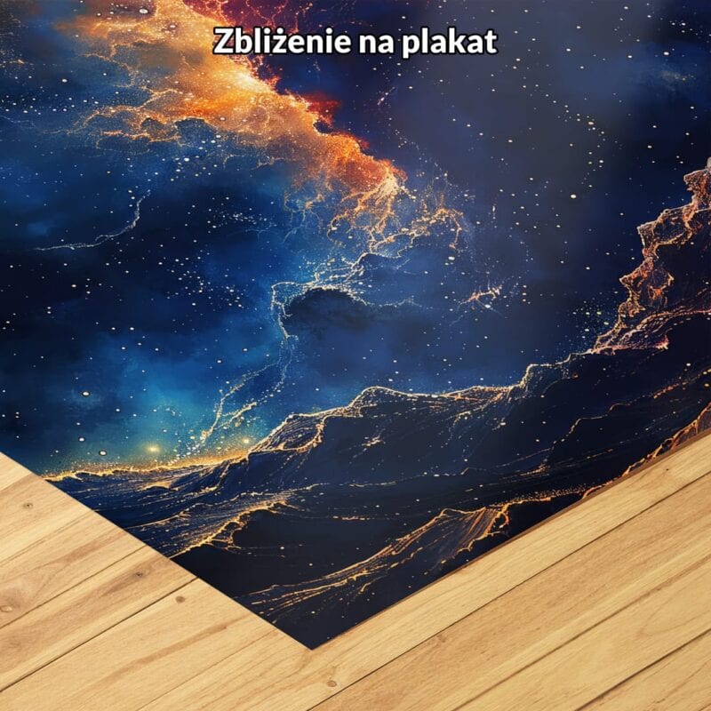 niebieski pomarańczowy fioletowy częściowo abstrakcyjny obraz na ścianę do gabinetu