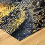 zb3-2030-9n niebieski żółty szary realistyczny obraz na ścianę do sypialni