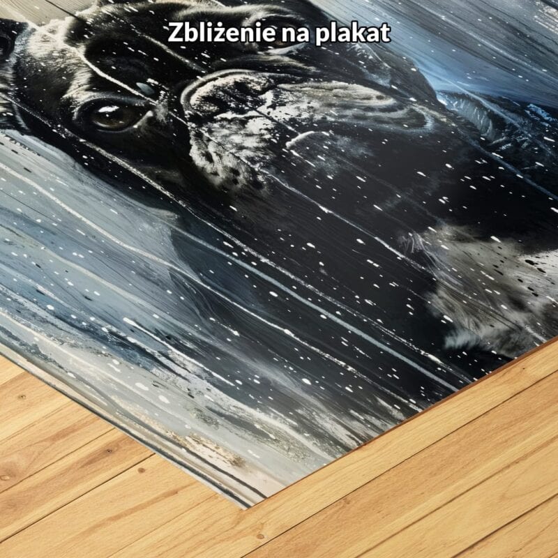 czarno-biały szary niebieski realistyczny obraz na ścianę do przedpokoju i korytarza