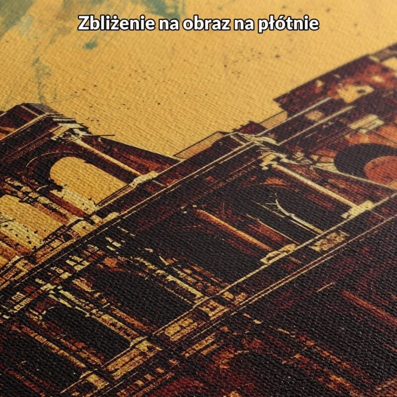 pomarańczowy zielony brązowy częściowo abstrakcyjny plakat na ścianę do biura i pracy