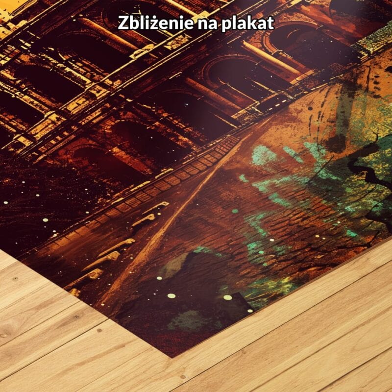 Plakat Koloseum na pomarańczowym tle do salonu