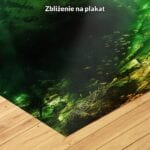 zielony żółty brązowy częściowo abstrakcyjny obraz na ścianę do biura i pracy