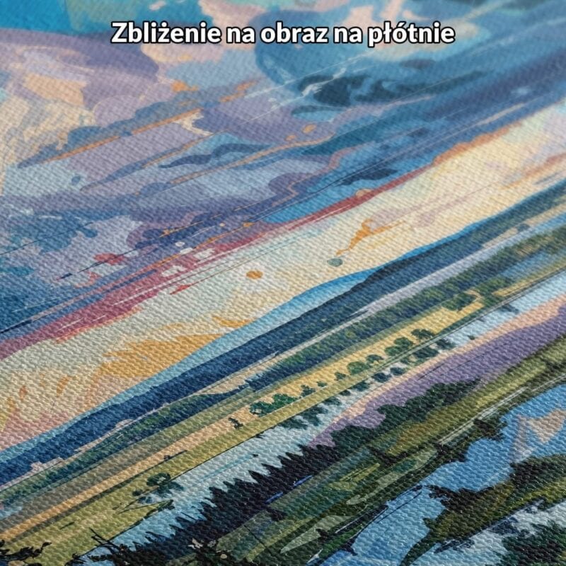 Obraz krajobraz z jeziorem chmurami do salonu