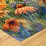 zb3-2238-9n pomarańczowy zielony fioletowy realistyczny obraz na ścianę do sypialni