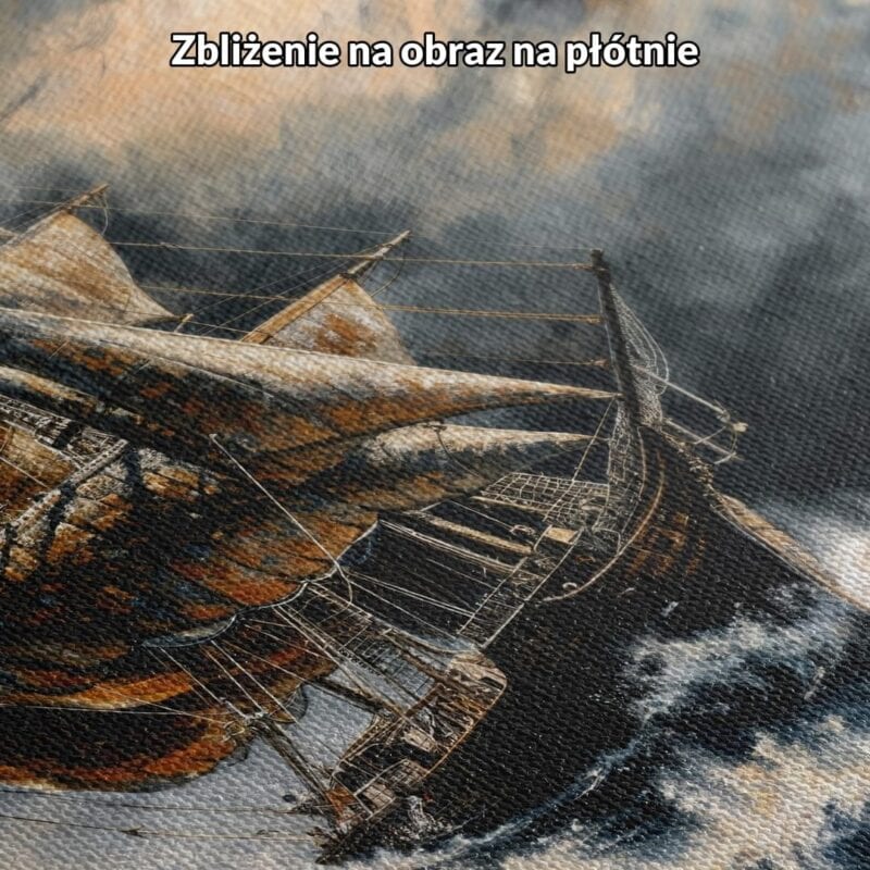 Obraz sztorm na morzu żaglowiec do salonu