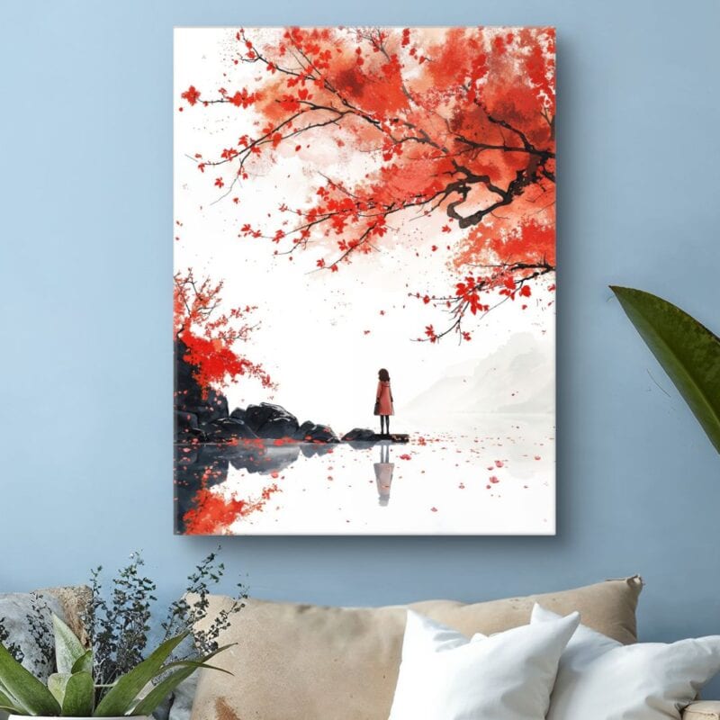 Plakat do salonu dziewczynka w czerwieni