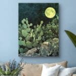 Obraz krajobraz nocny do salonu kaktusy księżyc Obraz krajobraz nocny do salonu kaktusy księżyc