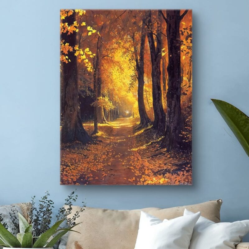 Obraz na płótnie do salonu jesienna ścieżka w lesie