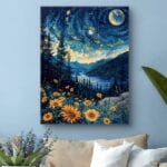 Obraz do salonu krajobraz z górami i żółtymi kwiatami Obraz do salonu krajobraz z górami i żółtymi kwiatami