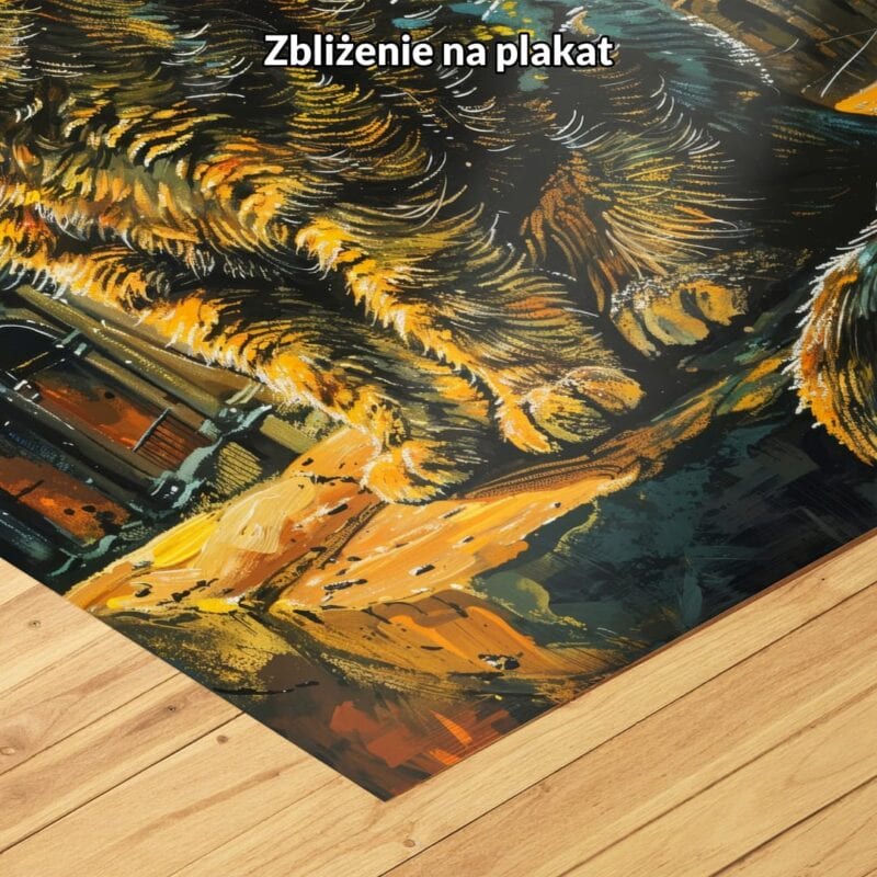 pomarańczowy żółty brązowy realistyczny obraz na ścianę do sypialni