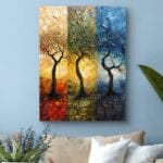 Obraz drzewa pór roku do salonu