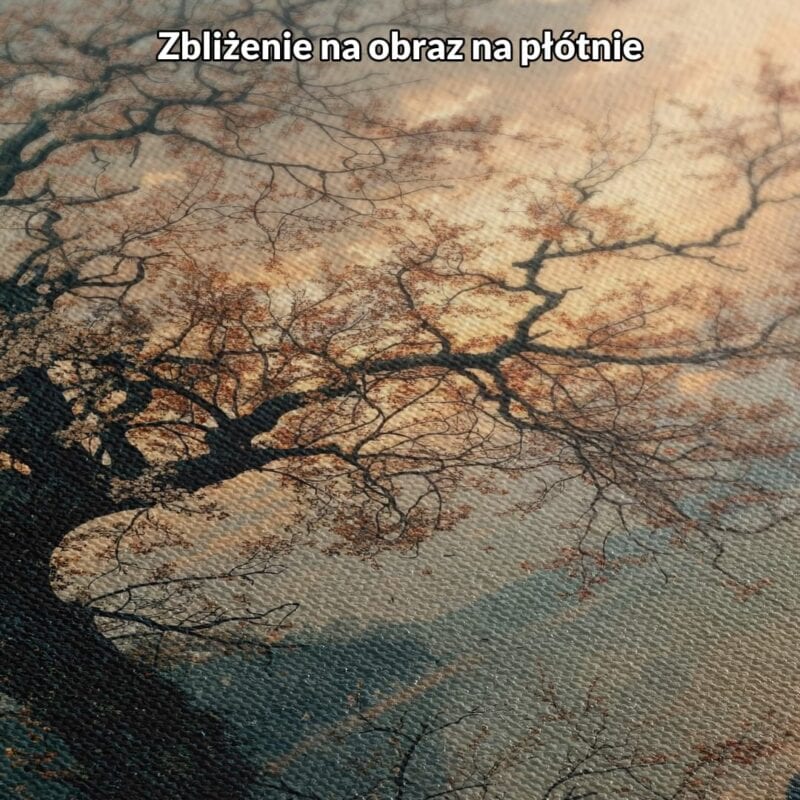 Obraz na płótnie samotne drzewo jezioro zachód słońca