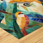 pomarańczowy zielony niebieski abstrakcyjny obraz na ścianę do salonu