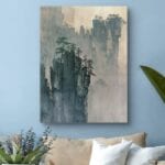 Obraz górski krajobraz drzewa do salonu akwarela Obraz górski krajobraz drzewa do salonu akwarela