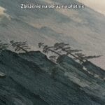 zielony szary niebieski częściowo abstrakcyjny obraz na ścianę do sypialni Obraz górski krajobraz drzewa do salonu akwarela