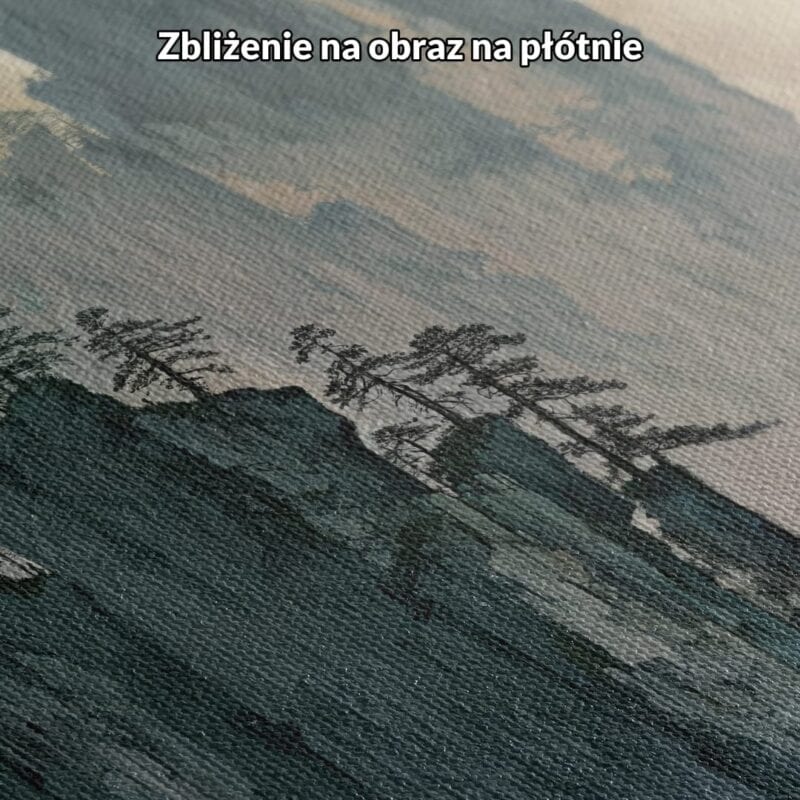 Obraz górski krajobraz drzewa do salonu akwarela