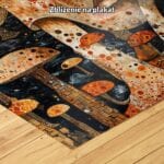 pomarańczowy brązowy czarny częściowo abstrakcyjny obraz na ścianę do gabinetu