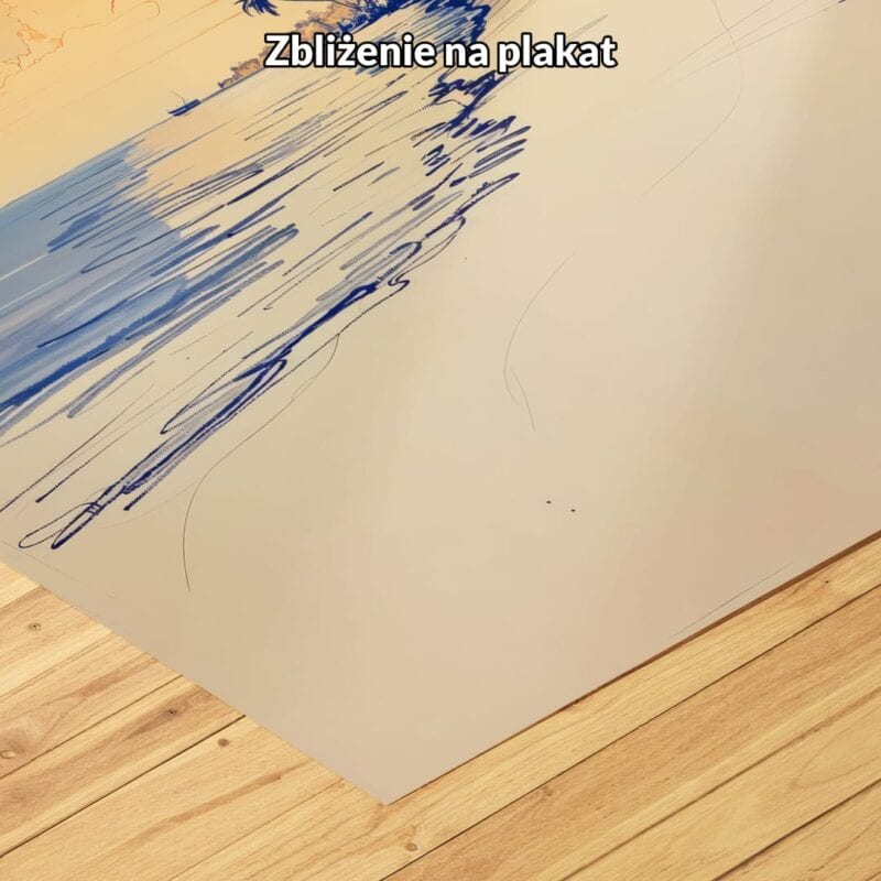 pomarańczowy niebieski biały częściowo abstrakcyjny obraz na ścianę do sypialni