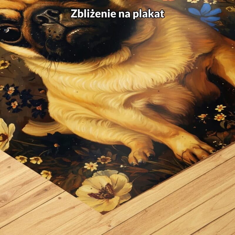 brązowy żółty niebieski realistyczny obraz na ścianę