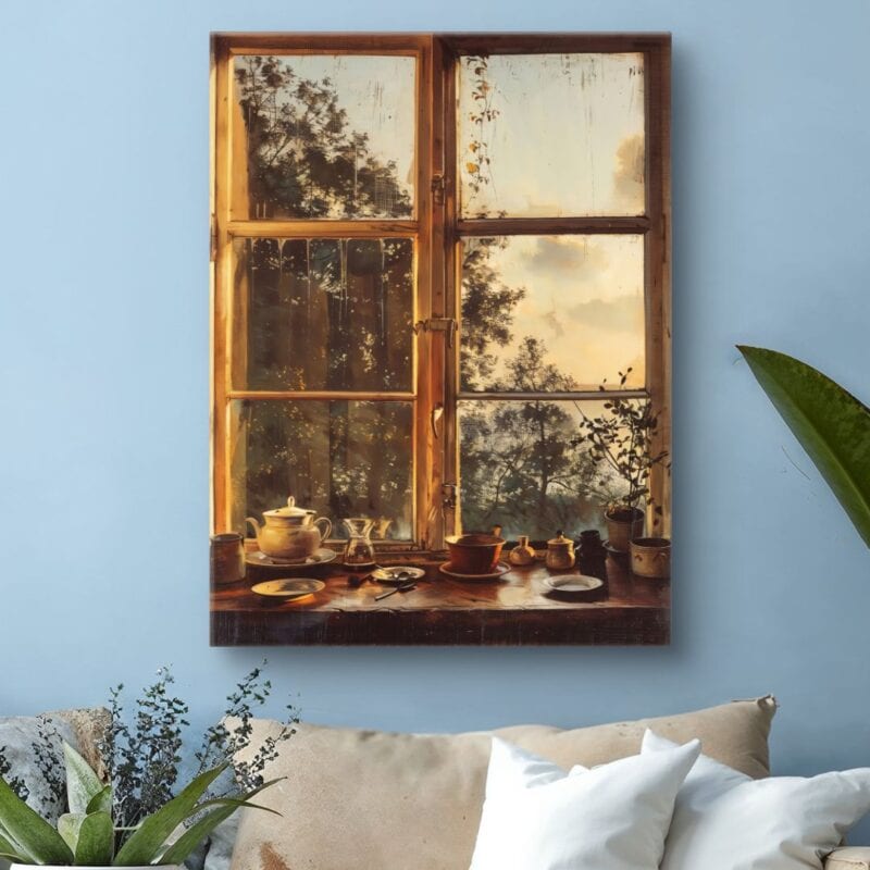 Obraz do salonu widok z kuchennego okna natura