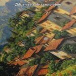 zielony żółty pomarańczowy realistyczny obraz na ścianę do kuchni i jadalni Obraz na płótnie wioska w górach do salonu