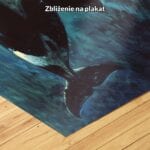 niebieski czarny biały realistyczny obraz na ścianę