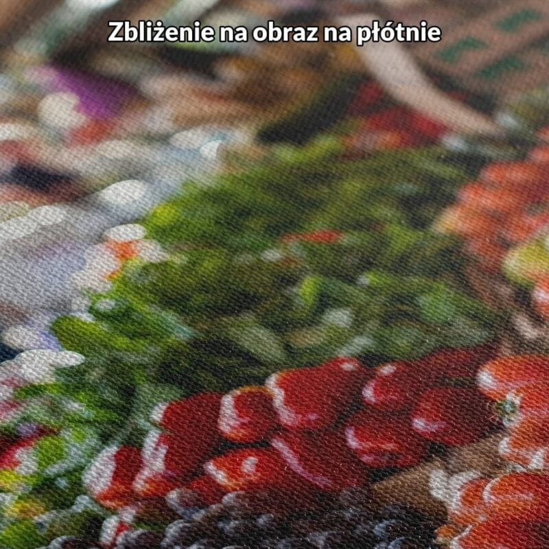 zielony czerwony pomarańczowy realistyczny plakat na ścianę do salonu