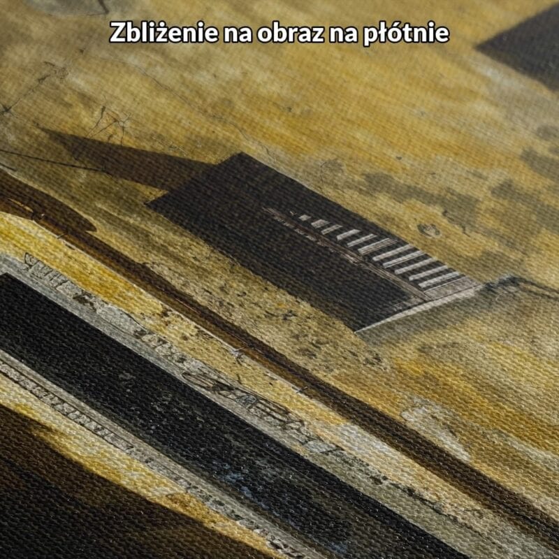 żółty szary zielony realistyczny plakat na ścianę do przedpokoju i korytarza