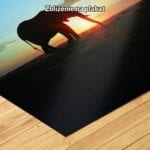 niebieski pomarańczowy czarny realistyczny plakat na ścianę do sypialni Plakat zwierzęta zachód słońca słoń