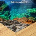niebieski turkusowy pomarańczowy realistyczny plakat na ścianę do sypialni Plakat krajobraz nadmorski morza i oceany do salonu
