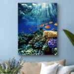 Plakat kolorowa rafa koralowa do łazienki