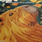 pomarańczowy żółty zielony częściowo abstrakcyjny plakat na ścianę