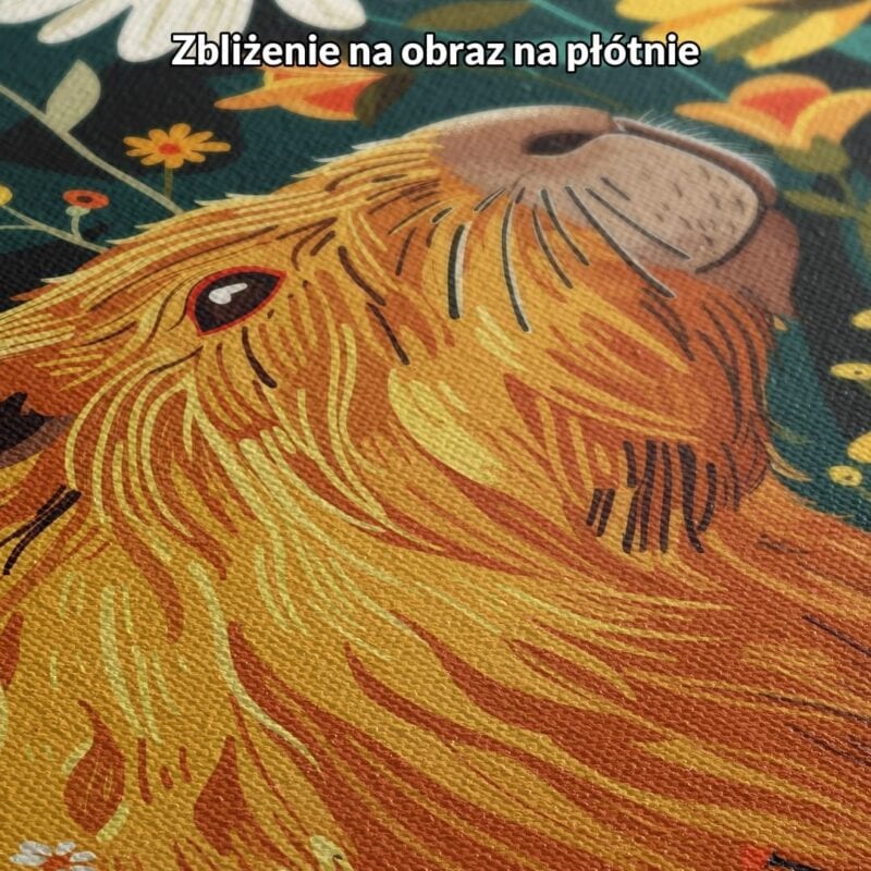 pomarańczowy żółty zielony częściowo abstrakcyjny plakat na ścianę