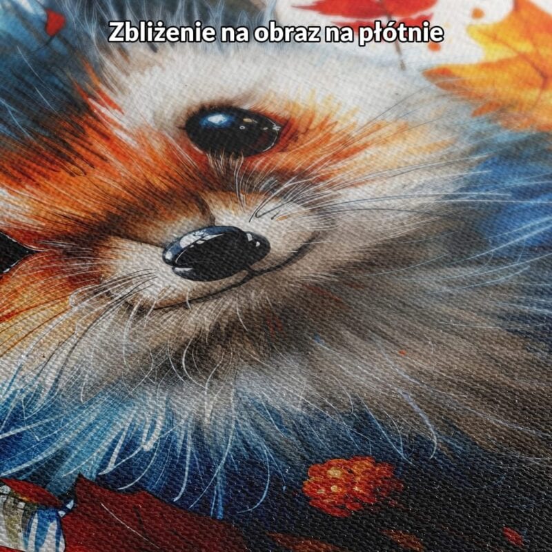 niebieski pomarańczowy biały częściowo abstrakcyjny plakat na ścianę do salonu