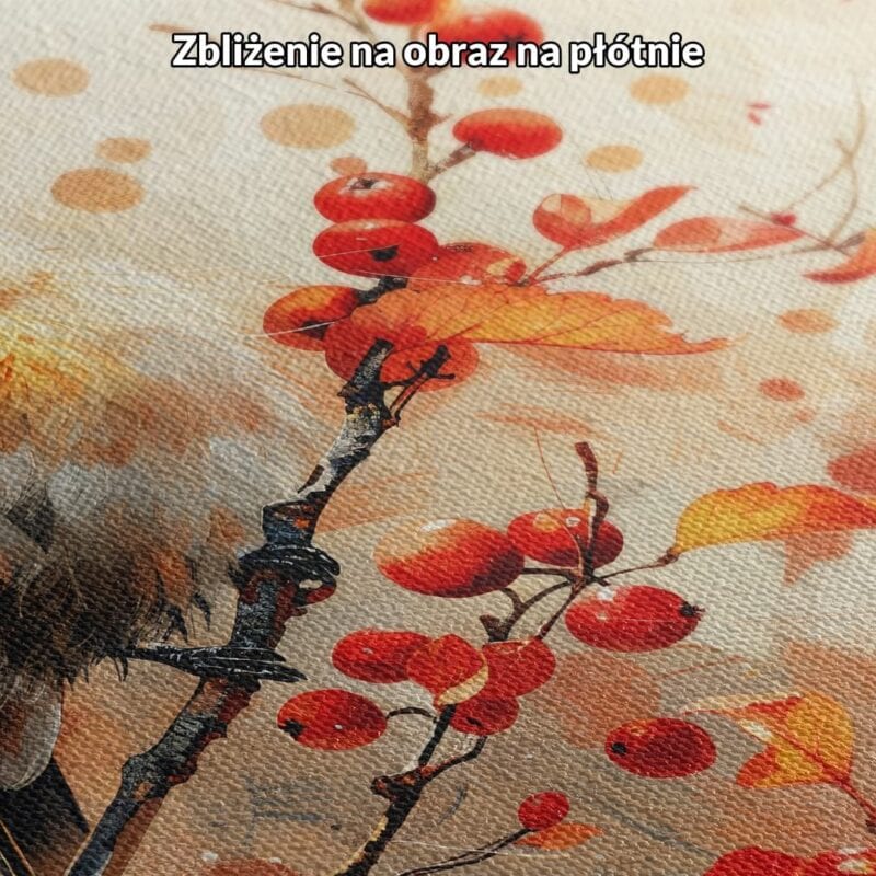 Obraz ptak na jesiennej gałęzi realistyczny