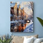 Obraz na płótnie do salonu zimowy Amsterdam realizm