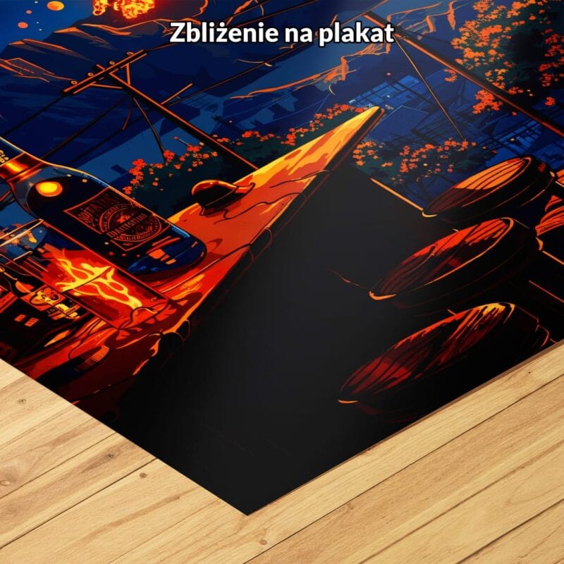 Plakat pejzaż wulkan nocne życie nowoczesny do salonu
