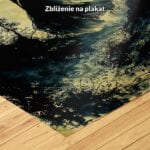 czarno-biały zielony żółty częściowo abstrakcyjny obraz na ścianę do sypialni