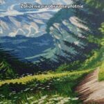 zb3-859-5nk zielony niebieski biały realistyczny plakat na ścianę do sypialni