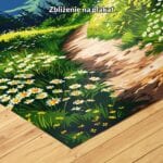 zielony niebieski biały realistyczny plakat na ścianę do sypialni Plakat krajobrazy pejzaże i widoki góry do salonu