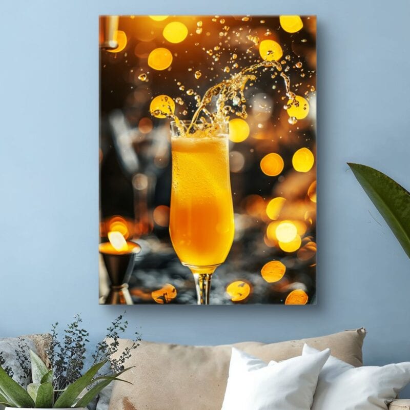 Plakat do jadalni drink rozpryskujący się kieliszek