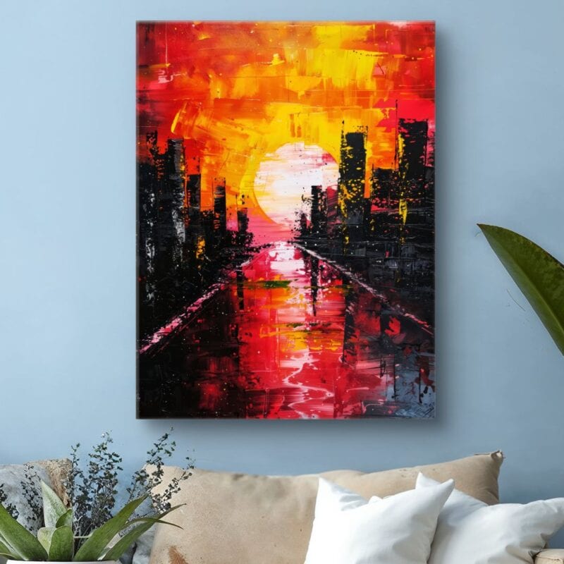 Obraz do salonu nowoczesne miasta abstrakcja