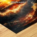 zc5-110-9n pomarańczowy granatowy żółty częściowo abstrakcyjny obraz na ścianę do sypialni