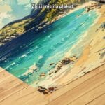 zc5-23-9n niebieski zielony żółty realistyczny obraz na ścianę do przedpokoju i korytarza