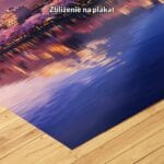 niebieski różowy biały realistyczny plakat na ścianę do biura i pracy Plakat krajobraz z górą Fuji Japonia