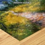 zielony niebieski żółty realistyczny obraz na ścianę do sypialni