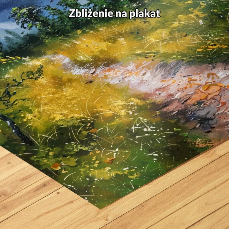 zielony niebieski żółty realistyczny obraz na ścianę do sypialni