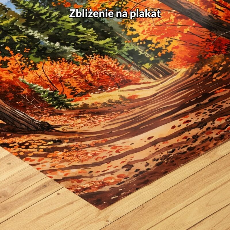 pomarańczowy zielony brązowy realistyczny obraz na ścianę do gabinetu