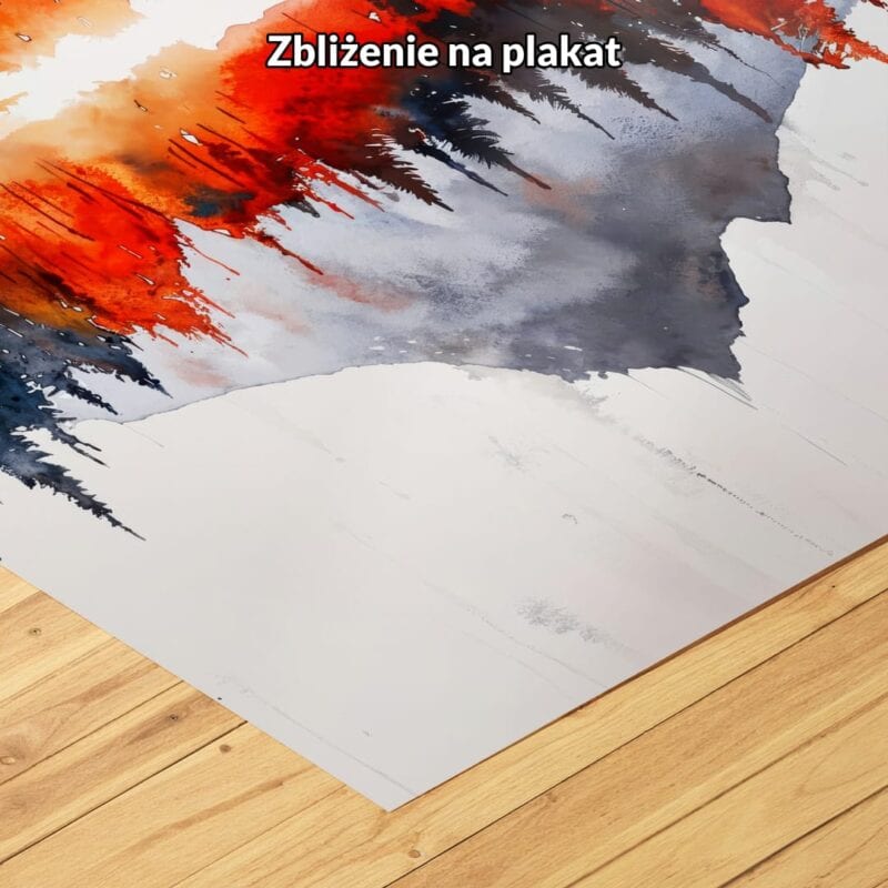 pomarańczowy niebieski czarny częściowo abstrakcyjny obraz na ścianę do sypialni